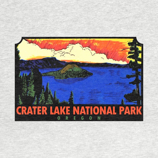 Crater Lake National Park Oregon Vintage by Hilda74